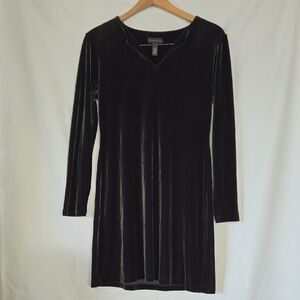 Banana Republic Velvet Green Mini Knee Christmas Dress Long Sleeve Size Medium